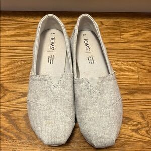 TOMS Light Gray Canvas Slip-Ons